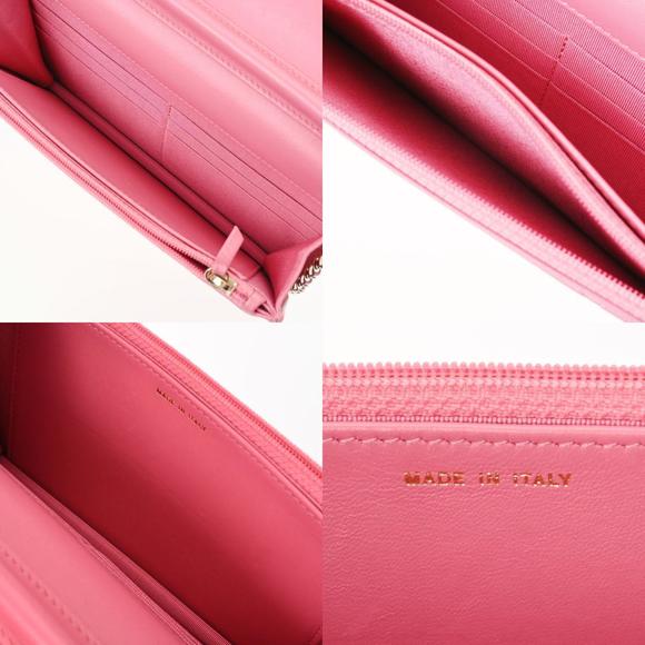 Chanel Matelasse W Piece Chain Wallet Pink Lambskin Shoulder Bag - Picture 11 of 12